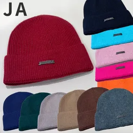 Fashion brand knitted hat JA hat women's classic letter hat printed knitted hat popular autumn and winter outdoor fashion warm men's woolen cap