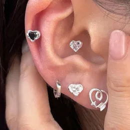 Brincos chiques para orelha, piercing de cartilagem, coração para mulheres, colorido, cz, tragus, rook, joias corporais, menina, kae249