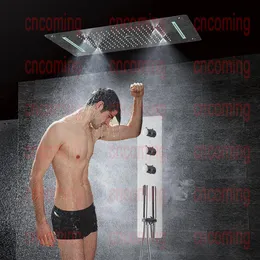 Termostatik Duş Paneli Paslanmaz Çelik Led Yağmur Şelale Büyük Duş Başlığı Tavan Banyo Musluk Seti Duvara Monte Yağış FAU252D