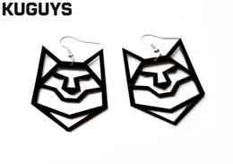 New styles of acrylic jewelry and black and white Wolf big Earrings for women in hip hip rock suspension earrings5124481