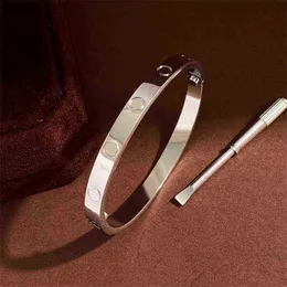 Miłośnicy bransoletki srebrne złoto bransoletki luksusowy projektant biżuterii stalowa para prosta moda bez śruby śrub paznokci