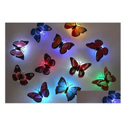 Party Decoration 7 Color Changing Butterfly Night Led Lighting Lights Lamp Christmas Home Room Decor Halloween Drop Delivery Garden Fe Dhoqa