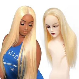 100% Chinese human hair 14-26 inch blonde color 613# human wigs 13 by 4 frontal lace wig tangle free shedding free limited stock offer