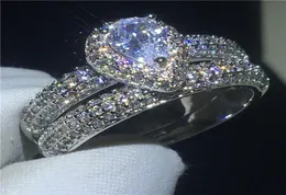 2018 مجموعة من الخاتم المذهل 925 الاسترليني الفضة تحديد ميدان الماس تشيك توليفشيتد خواتم الزفاف للنساء المجوهرات الزفاف 1868289