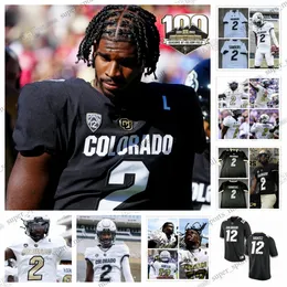 2023 NCAA Colorado Buffaloes College Football Jerseys 2 Sydeur Sanders 12 Travis Hunter Stitched Jersey