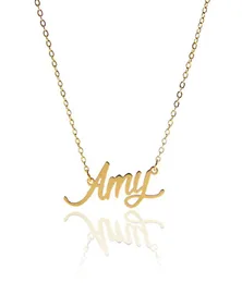 Targhetta per donna Collana girocollo personalizzata con nome "Amy" Ragazze in acciaio inossidabile Personalizzate Regali di gioielli placcati in oro 18k, NL-23916486159