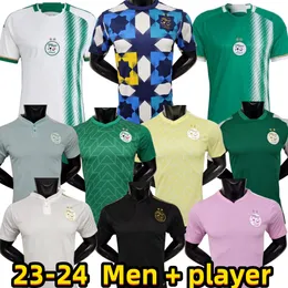 23 24 Algeriet Soccer Jerseys 2stars Delort Ounas Bentaleb Mahrez Belaili Slimani Bennacer Bensebaini 2023 2024 Spelarfans Fotbollströja National Team Training