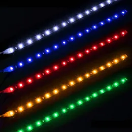 Decorative Lights Wholesale Car Flexible Led Strip Waterproof 12V 30Cm 15Smd Daytime Running Light Drl Drop Delivery Automobiles Motor Dhdmh