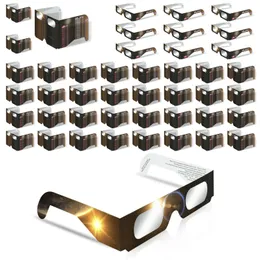 Pappersoptikförmörkelsesäkerhetsglasögon - Ögonskyddsglasögon för solvisning - Solen Eclipse Glass för skolvetenskaplig mässor Eclipse Viewing, (500 Pack)