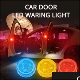 Luzes decorativas Luz da porta do carro LED Aviso Anti-Colisão Lâmpada Flash Lâmpadas Vermelho Alarme Sem Fio Bb Strobe Turn Signal Estacionamento BBS Drop DHDLO