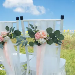 Dekoracyjne kwiaty obchody ślubne kwiatowy PE plastikowa wstążka rocznica trwałą imprezę wielokrotnego użytku 40 x 10 cm Dekoracja symulacji