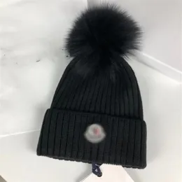 Projektantka zimowa czapka wełniana czapka Kobiety Chunky Knit Grube Faux Fur POM Kapile Kapelusze Kobiety czapki czapki 9 Color237B