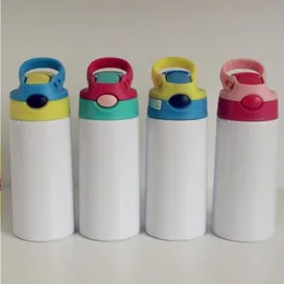 Fedex DIY copo sublimação 12 onças watter garrafa de aço inoxidável canudinho copos de palha de boa qualidade para crianças Xspxo