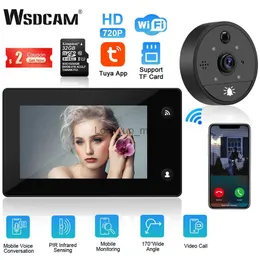 Campanelli WSDCAM Tuya Video Spioncino Campanello WIFI Telecamera Rilevazione movimento Citofono di sicurezza 720P HD Visione notturna Telecamera spioncino intelligente HKD230918