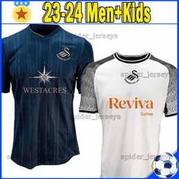 23 24スウォンジーシティサッカージャージ2023 2023 2024 Camisetas de Futbol Piroe ntcham Cullen Grimes Cooper Home Shirts Men Uniforms Kids Kits Socks Full Sets