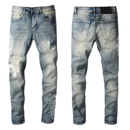 21SS Stil Marke Herren Jeans Kleidung Hosen Männer Frauen T-shirts Panther Print Armee Grün Zerstört Slim-bein Denim gerade Biker Ski236N