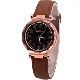 Orologi da polso Casual Romantico Cielo stellato Orologi da donna Bracciale alla moda Bracciale da donna Orologio da polso semplice in pelle Orologio femminile Relogio