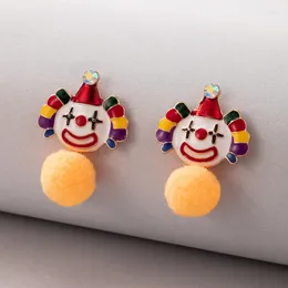 Dangle Earrings Funny Clown Drop For Women Girls Lovely Hairball Colorful Alloy Metal Party Christmas Jewelry Accessories 20727