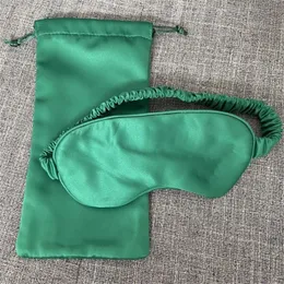 La marka uyku maskeleri kız yeşil renkli mektup baskı göz bakımı maskeleri güzel uyuyan rahat streç göz maskesi toz torbası ile en kaliteli 2023 yeni trend