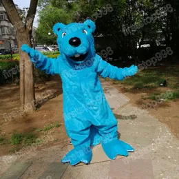 Costume da mascotte castoro blu di Halloween Personaggio a tema anime dei cartoni animati di alta qualità Formato adulto Vestito da pubblicità esterna per feste di Natale