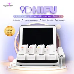 Professional 9D HIFU Slim Beauty Equipment 8 Patroner Ultraljud Fettförlust Skin Föryngring Maskin 11 Linjer Bra resultat 2 års garanti HIFU Beauty Equipment