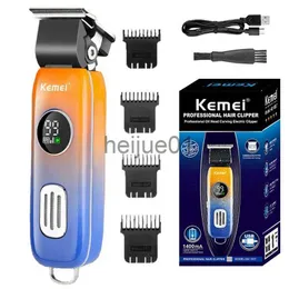 Barbeadores elétricos Kemei à prova d'água aparador de cabelo para homens barba elétrica máquina de cortar cabelo profissional dois motores velocidade ajustar lâmina de cabeça recarregável x0918