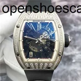 Luxury RicharMilles Watch Mechanical Automatic Movement Waterproof Swiss movement Top Quality RM023 Hollow Out 18K Platinum Original Diamond Calen