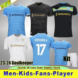 23 24 Lazio 10th Anniversary Soccer Jerseys Kits Fans Player نسخة Romagnoli Immobile Luis Bastos Sergej Badelj Lucas Zaccagni Marusic Football Shirt