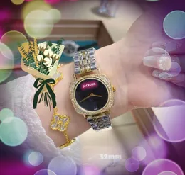 Orologio a forma di ape ghiacciato piccolo quadrante a due pin orologio hip hop pregiato movimento al quarzo in acciaio inossidabile orologio da donna d'affari anello con diamanti cassa in oro rosa argento orologi regali