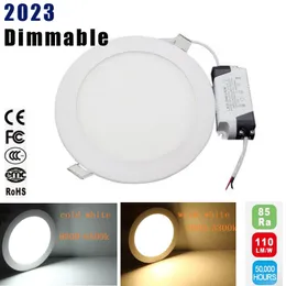 Dimble 6W/9W/12W/15W/18W/21W Cree LED-panellampor Infälld lamprund/fyrkantig LED-lampor för taklampor inomhus 85-265V+LED-drivrutin