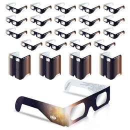 Occhiali per eclissi solare in carta realizzati da una fabbrica riconosciuta AAS, paralume per eclissi certificato CE e ISO per la visione diretta del sole (confezione da 100)