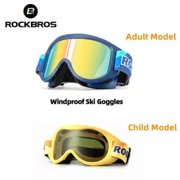 Skidglasögon Rockbros Ski Goggles Anti-dim Ski snowboardglasögon Män kvinnor Barn Skidglasögon UV400 Skydd Vindtät snowboardglasögon 230918