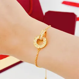 Novo design cor dourada para mulheres, tendência de luxo, pulseira de corrente de titânio, presentes femininos, joias, atacado, dropshipping