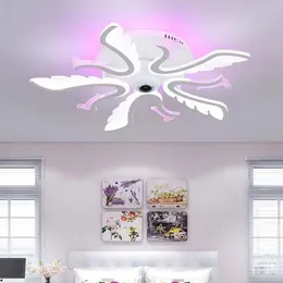 Modern LED Ceiling Lights For Living Room Bedroom Home Fixtures Led Ceiling Chandelier Indoor Lighting Black White APP with RC Dim