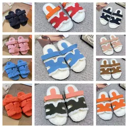 slippers winter slipper fashion Lazy letter Flat bottom Hotel casual Slipper women designer shoes sexy Lady Cartoon Plush slippers keep warm wool flops With box