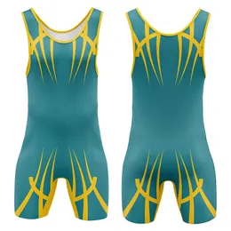 Other Sporting Goods Youth and Adult Wrestling Singlets Suit Boxing Triathlon Bodysuit Iron Swimwear Gym Sport Fitness Skinsuit Running Wear 230918