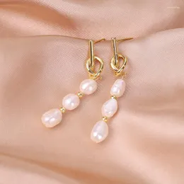 Dangle Earrings European-american Style Baroque Natural Freshwater Pearl For Women Personality Irregular Jewelry