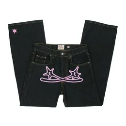 Pantalones de mujer Capris Street Estilo americano Y2K hiphop jeans Pantalones vaqueros góticos de rock sueltos para hombres Pantalones con estampado de personalidad para mujer ins 230918