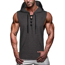 Herren Tank Tops Vicabo Mode mit Kapuze Top Männer ärmellose Sommer Sport Casual männliche Kleidung Baumwolle Herren Streetwear Ropa Homm # 239v