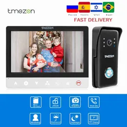 Dörrklockor Tmezon 7 tum TFT WIRED Video Intercom System med 1000TVL Camera Support Recording / Snapshot Doorbell Support 1 Monitor HKD230918