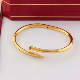 Bracciale per unghie di design Bracciale in oro con diamanti gioielli per donna uomo braccialetto con tutti i diamanti Gioielli in acciaio inossidabile Bracciali firmati per unghie a colori veloci non allergici