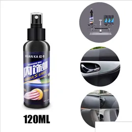 Produtos de cuidado carro polonês interior cera limpador polimento depilação couro superfície assento plástico recauchutagem agente motivo 120ml gota entregar dholx