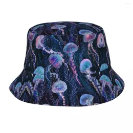 Berets Magic Jellyfish Bucket Hat Damen Herren Unisex Trendy Summer Fisherman's LL