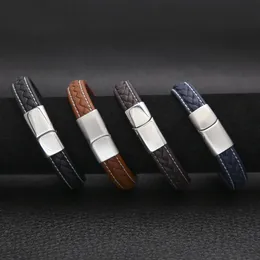 Fashion Hand-woven Mens Bracelet Bangle Punk Lambskin Leather Bracelet Stainless Steel Buckle Bracelet Party Jewelry Friends Gift