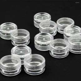 Storage Bottles 50Pcs Clear Plastic Jewelry Bead Box Small Round Container Jars Make Up Organizer Boxes Cosmetic Portable ZZ