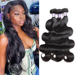 Lace Wigs Body Wave Bundles Human Hair Brazilian Weaving Natural Black 3 4 Deal Virgin 30 Inch Raw 230918