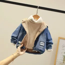 Jacken Baby Jungen Denim Jacke 2023 Herbst Winter Koreanische Casual Verdicken Top Kinder Warme Mantel 230918