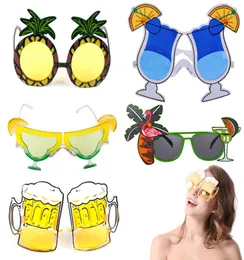 Novidade festa de praia decorações de casamento festival de cerveja criativo 1 peça engraçado desenho havaiano abacaxi estilo feminino óculos de sol 9569602