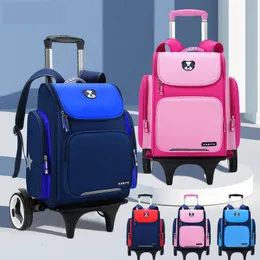 Backpacki o wysokiej pojemności torba studencka Rolling Backpack Kidley Troam Bag School Plecak Wheeled Bag Dzieci Wózek Wózek plecak 230915