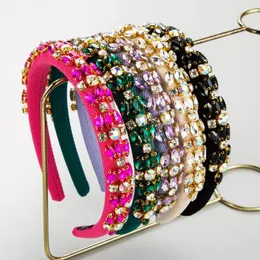 Haarspangen Cmoonry Luxus glänzende Strass Vintage Barock Stirnbänder für Frauen Mädchen bunte solide Hairhoop weibliche Kopfbedeckung